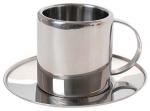 Metal Cup With Saucer, Stainless Mugs, Hospitality