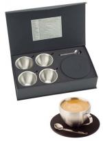 Cappuccino Coffee Gift Set, Stainless Mugs, Hospitality